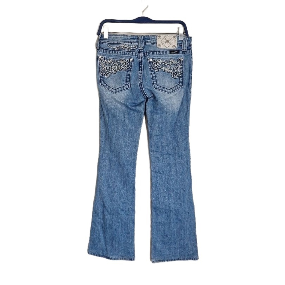 MISS ME Light Wash Embellished Embroidered Faded Bootcut Jeans Size 28
